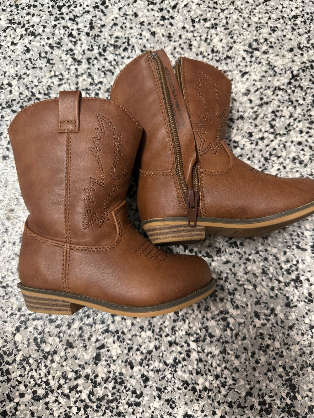 Iceberg Kids Tan Brown Western Zip Boots